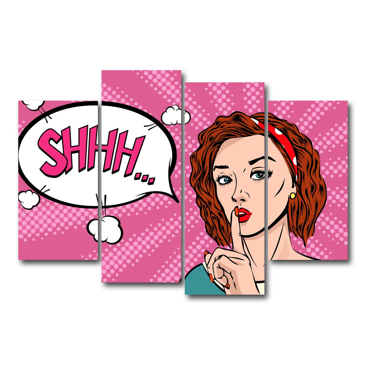 AUTO-MOCKUP WHITE | Shhh | 4 Piece | Gallery Wrap Canvas | group=4_short