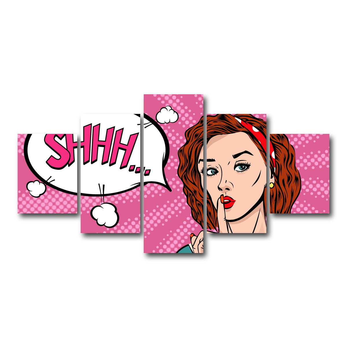 AUTO-MOCKUP WHITE | Shhh | 5 Piece | Gallery Wrap Canvas | group=5_short
