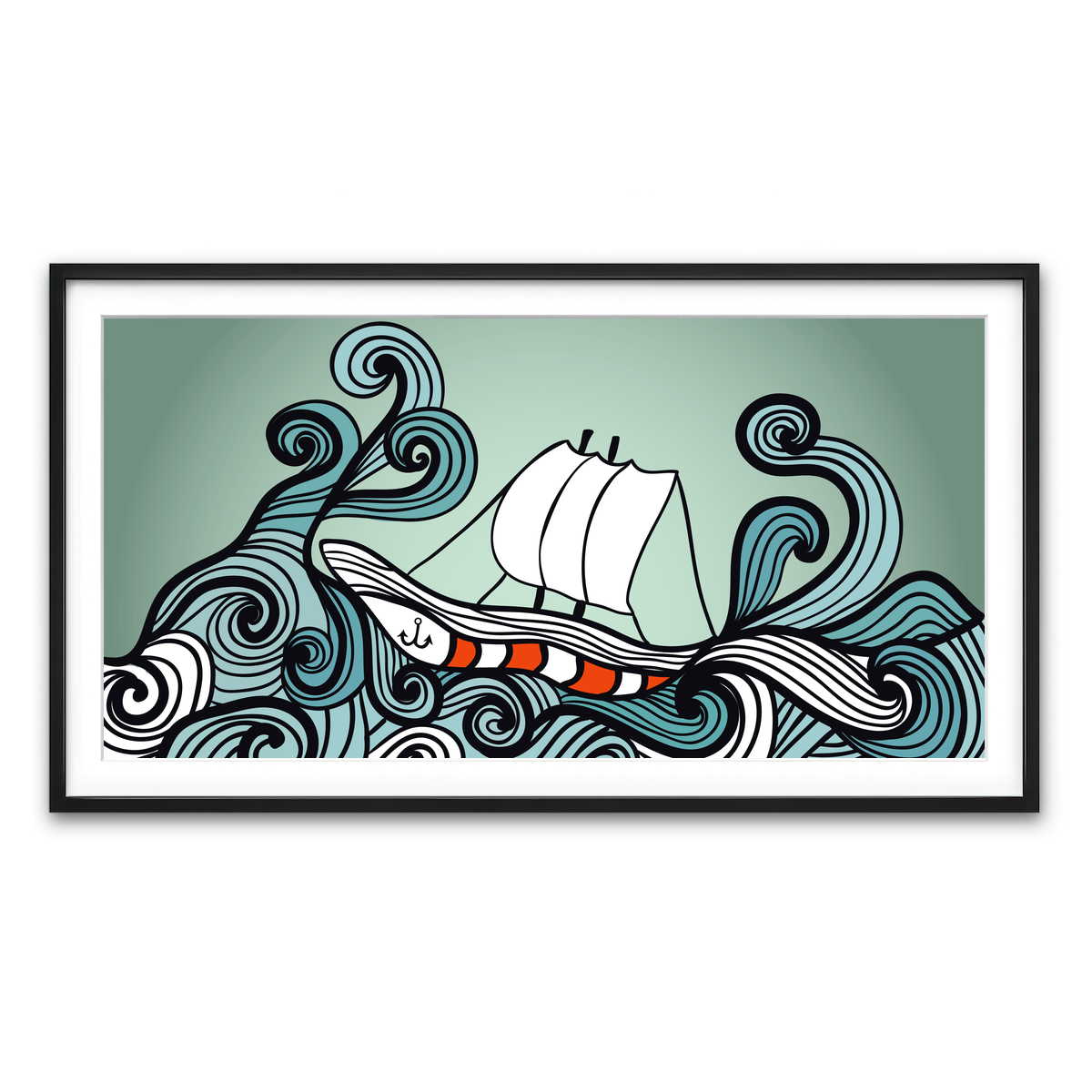 Framed Print 2x1 Black