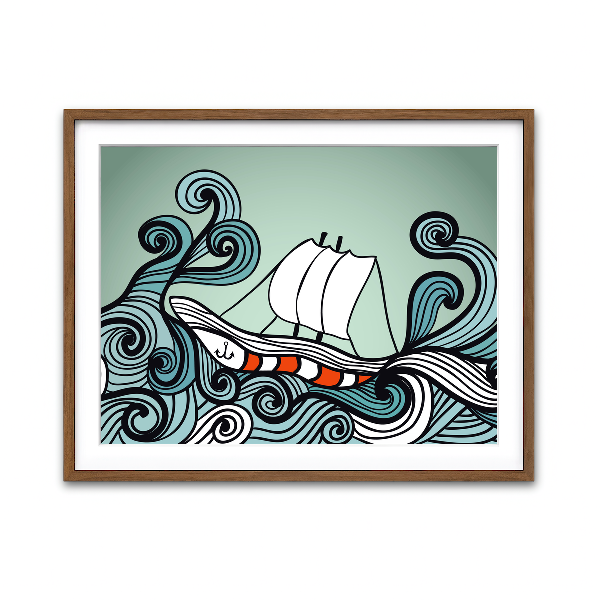 Framed Print 4x3 Walnut