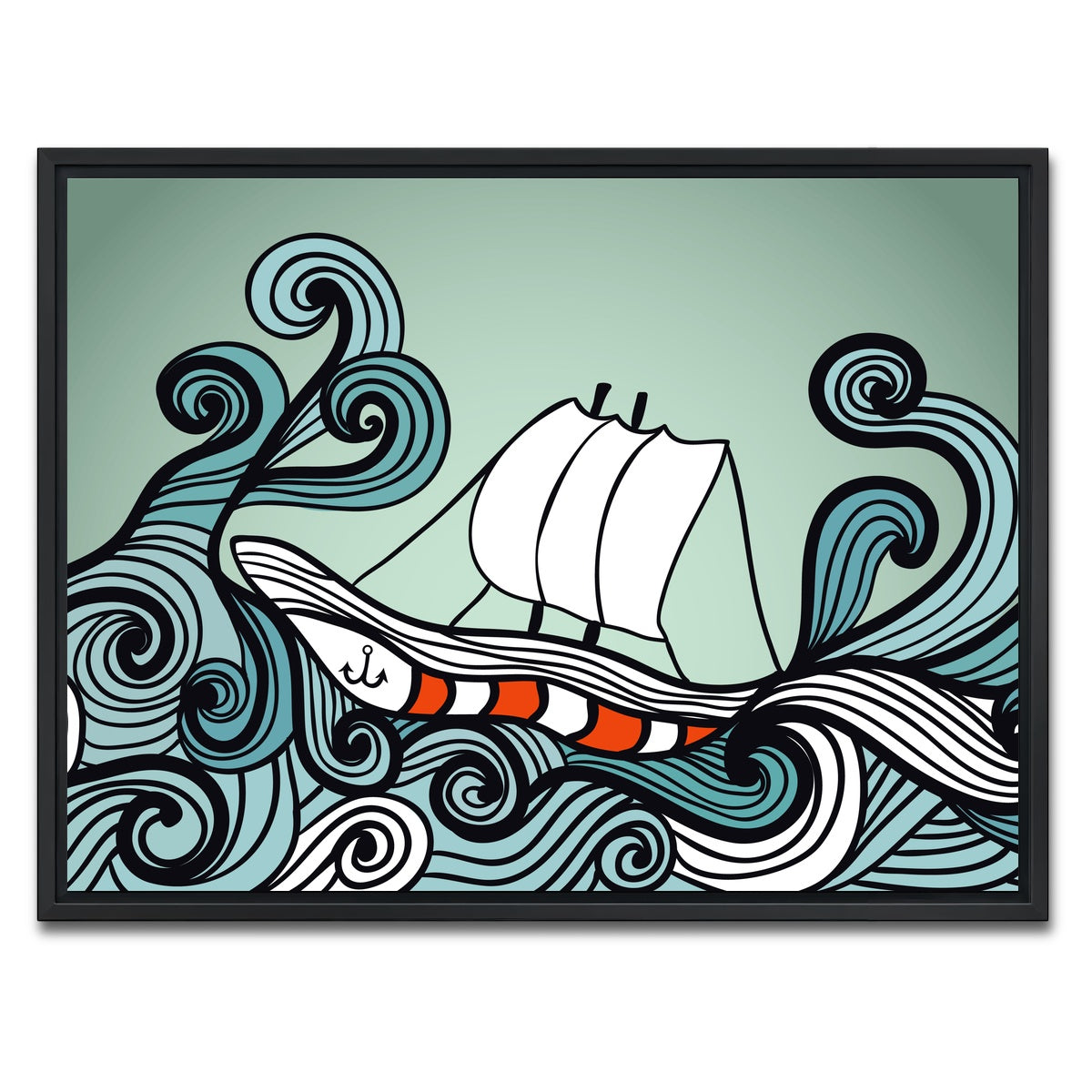 AUTO-MOCKUP WHITE | Ship Art | 1 Piece | Black Framed Canvas | group=4x3