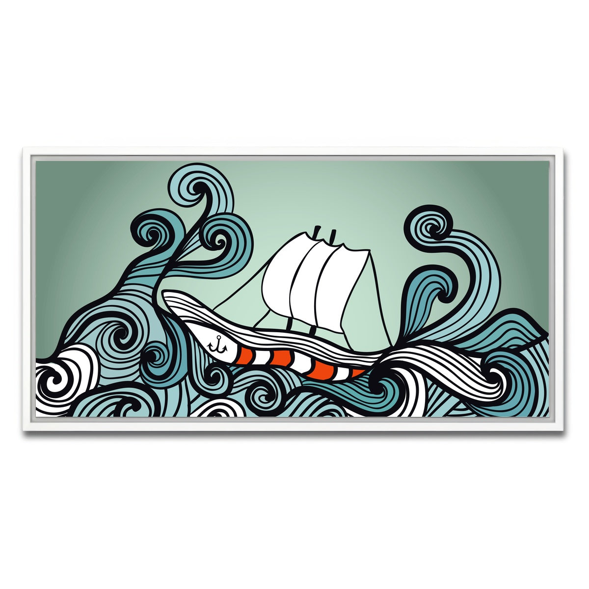 AUTO-MOCKUP WHITE | Ship Art | 1 Piece | White Framed Canvas | group=2x1