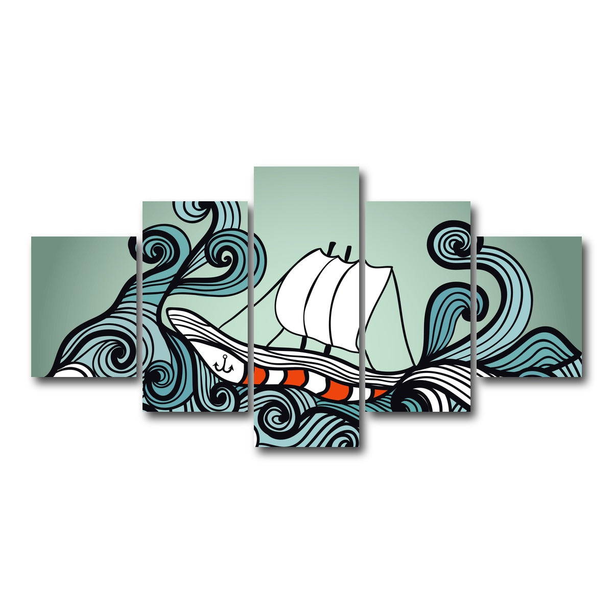 AUTO-MOCKUP WHITE | Ship Art | 5 Piece | Gallery Wrap Canvas | group=5_short