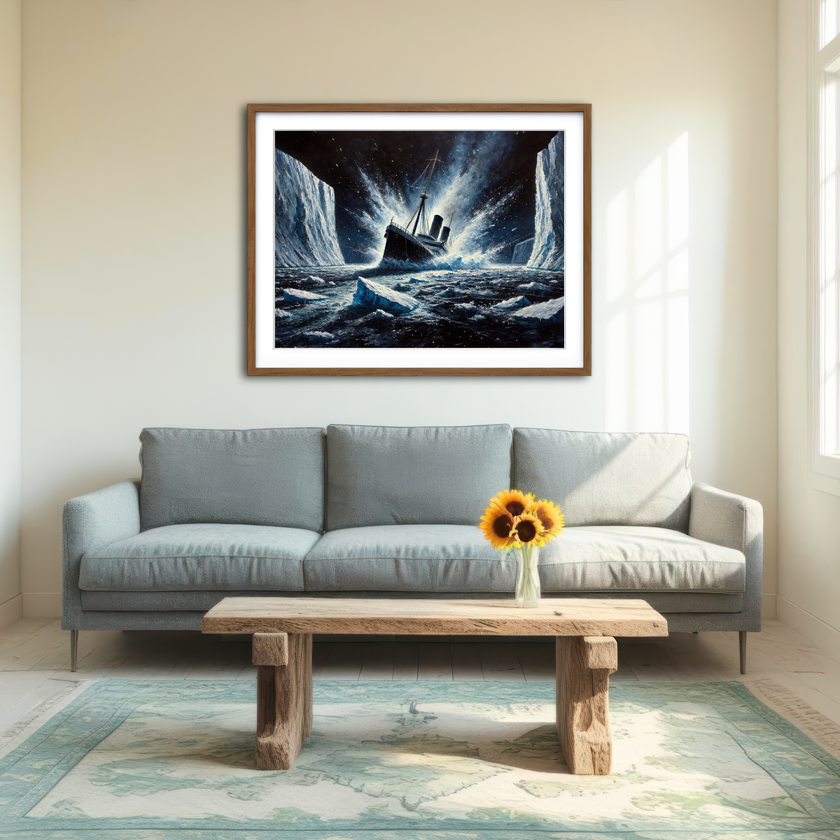 AUTO-MOCKUP ROOM | Ship Iceberg Wall Art