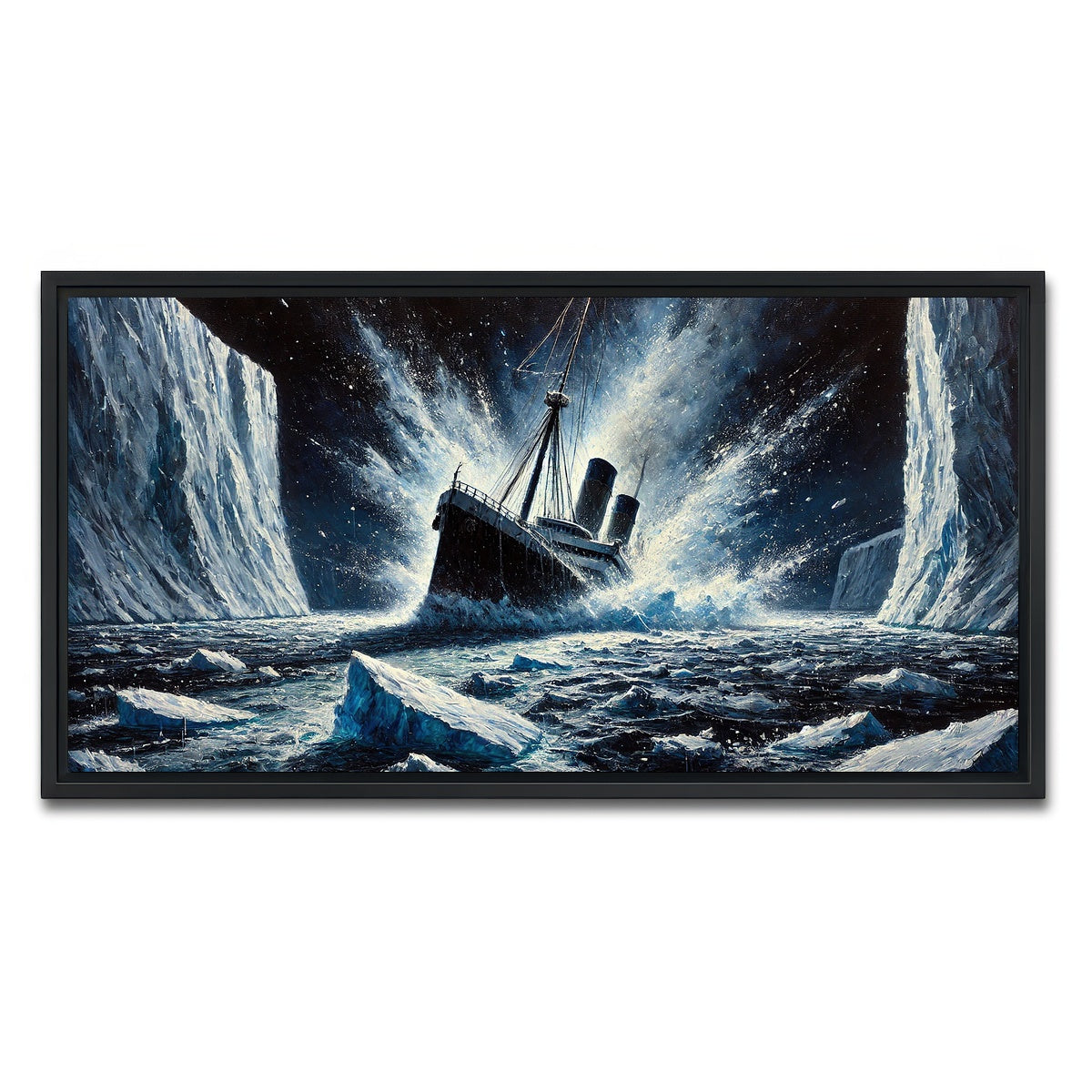 AUTO-MOCKUP WHITE | Ship Iceberg | 1 Piece | Black Framed Canvas | group=2x1