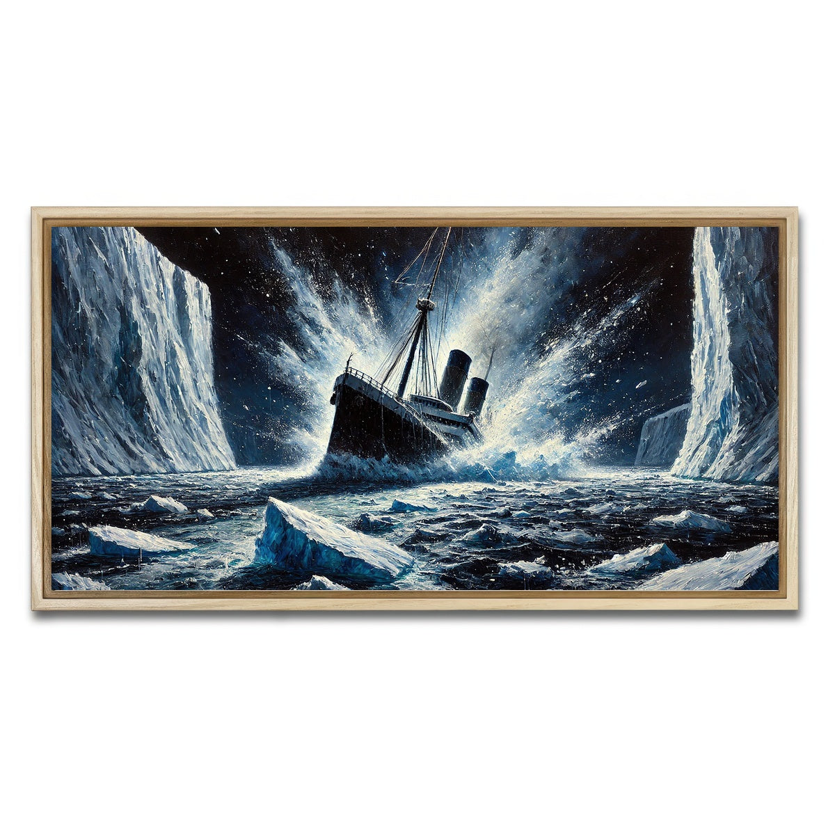 AUTO-MOCKUP WHITE | Ship Iceberg | 1 Piece | Natural Framed Canvas | group=2x1