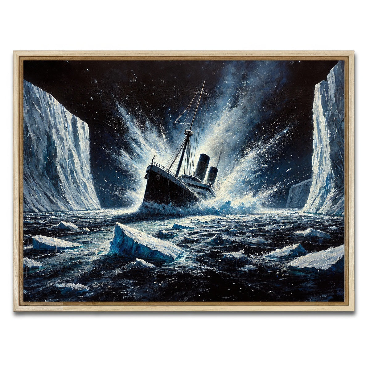 AUTO-MOCKUP WHITE | Ship Iceberg | 1 Piece | Natural Framed Canvas | group=4x3