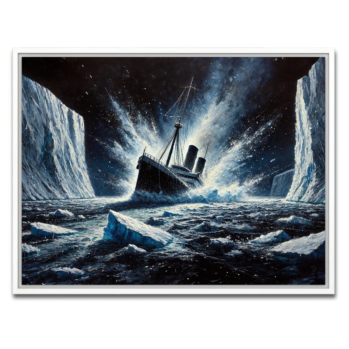 AUTO-MOCKUP WHITE | Ship Iceberg | 1 Piece | White Framed Canvas | group=4x3