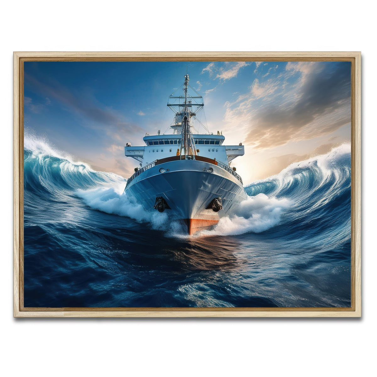 AUTO-MOCKUP WHITE | Ship in High Waves | 1 Piece | Natural Framed Canvas | group=4x3