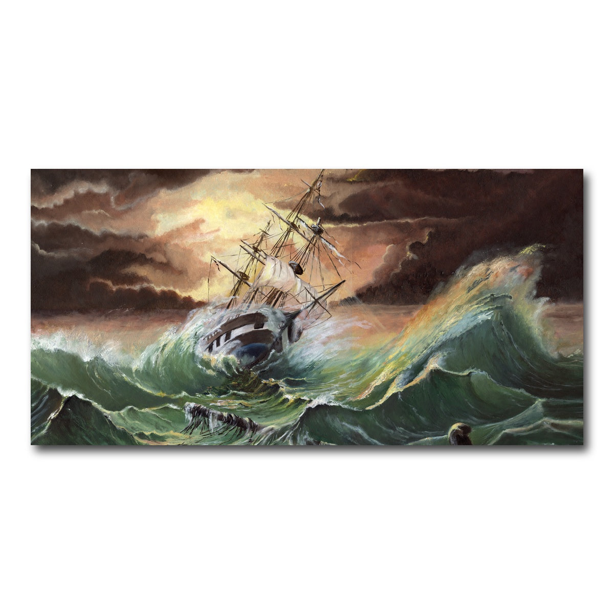 AUTO-MOCKUP WHITE | Ship in Storm | 1 Piece | Gallery Wrap Canvas | group=2x1