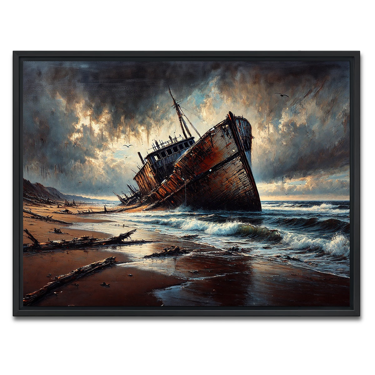 AUTO-MOCKUP WHITE | Shipwreck | 1 Piece | Black Framed Canvas | group=4x3