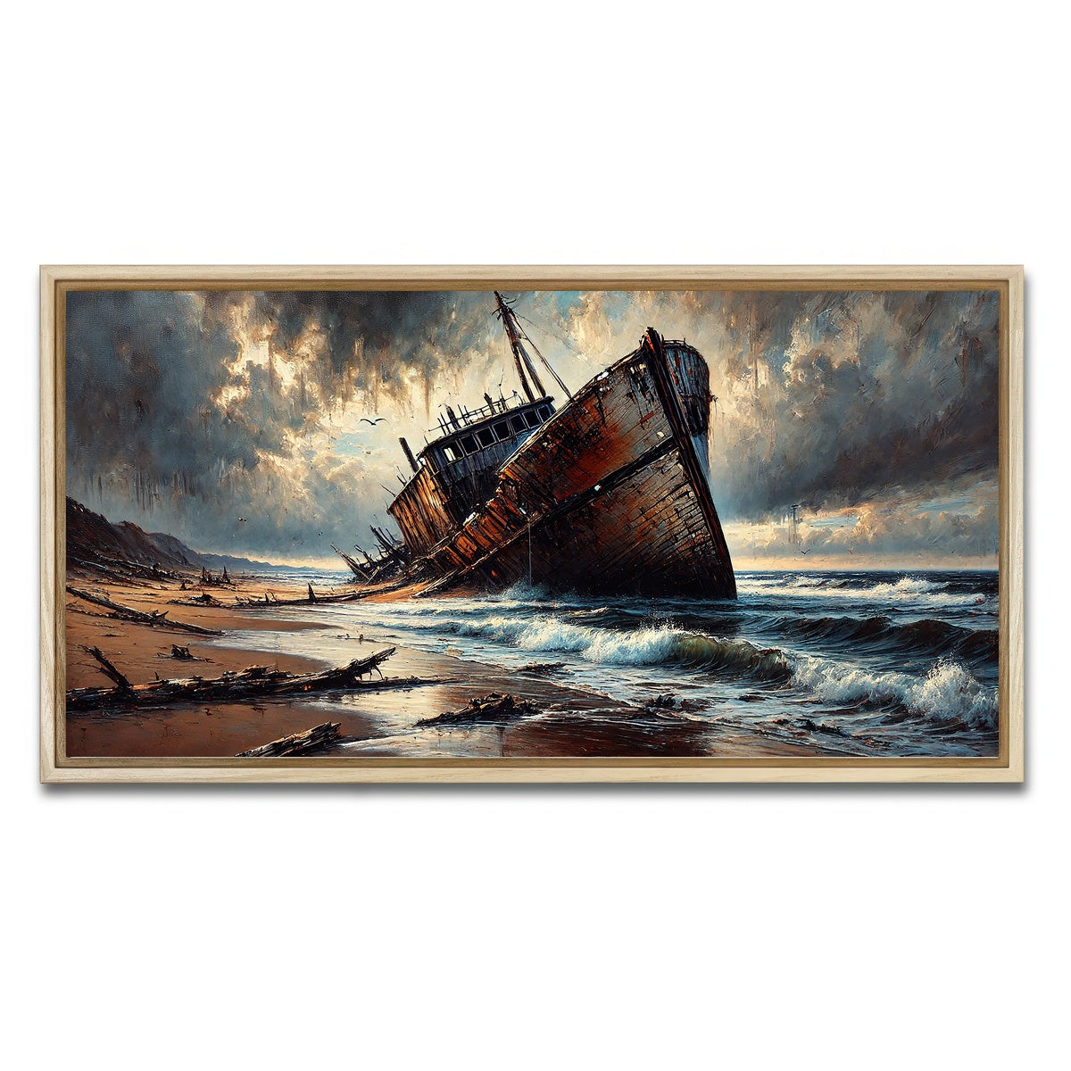 AUTO-MOCKUP WHITE | Shipwreck | 1 Piece | Natural Framed Canvas | group=2x1