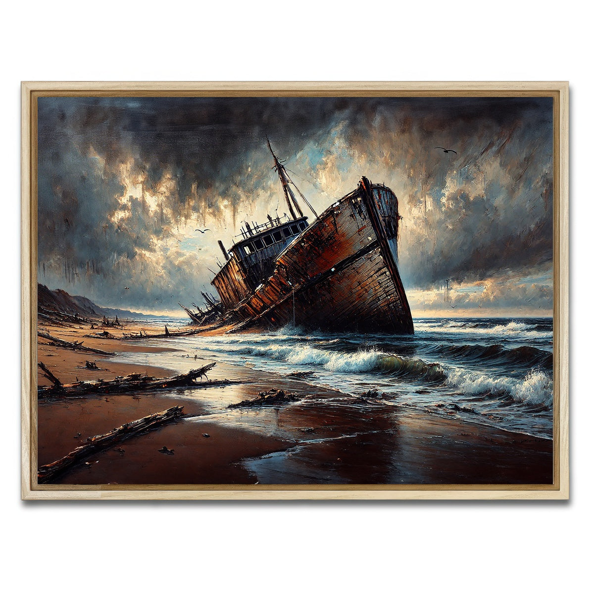 AUTO-MOCKUP WHITE | Shipwreck | 1 Piece | Natural Framed Canvas | group=4x3