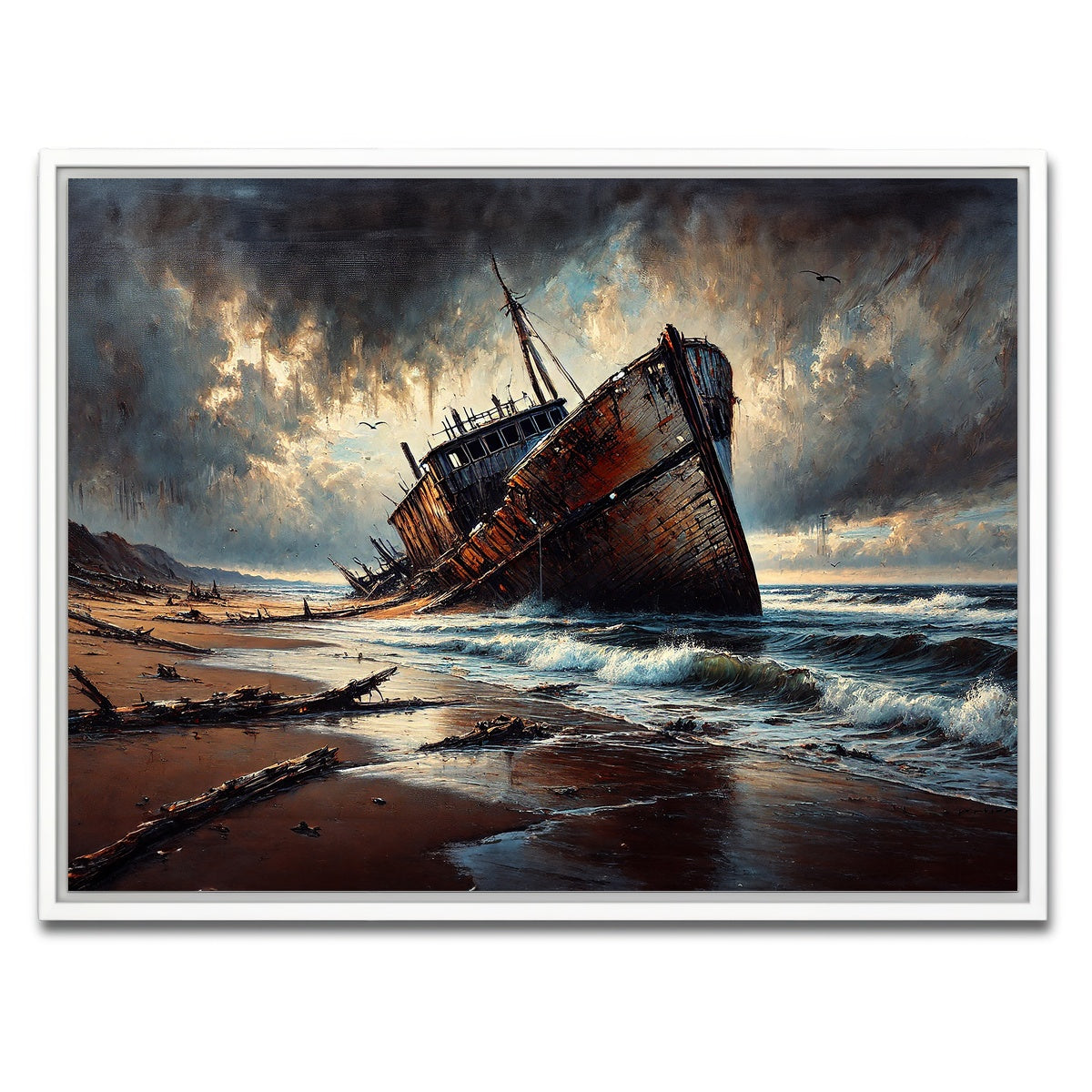AUTO-MOCKUP WHITE | Shipwreck | 1 Piece | White Framed Canvas | group=4x3