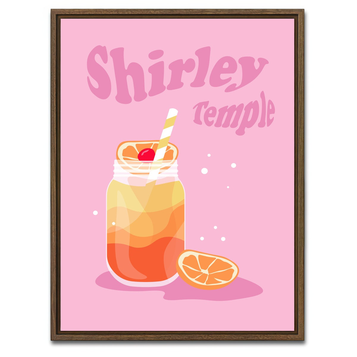 AUTO-MOCKUP WHITE | Shirley Temple Orange | 1 Piece | Walnut Framed Canvas | group=3x4