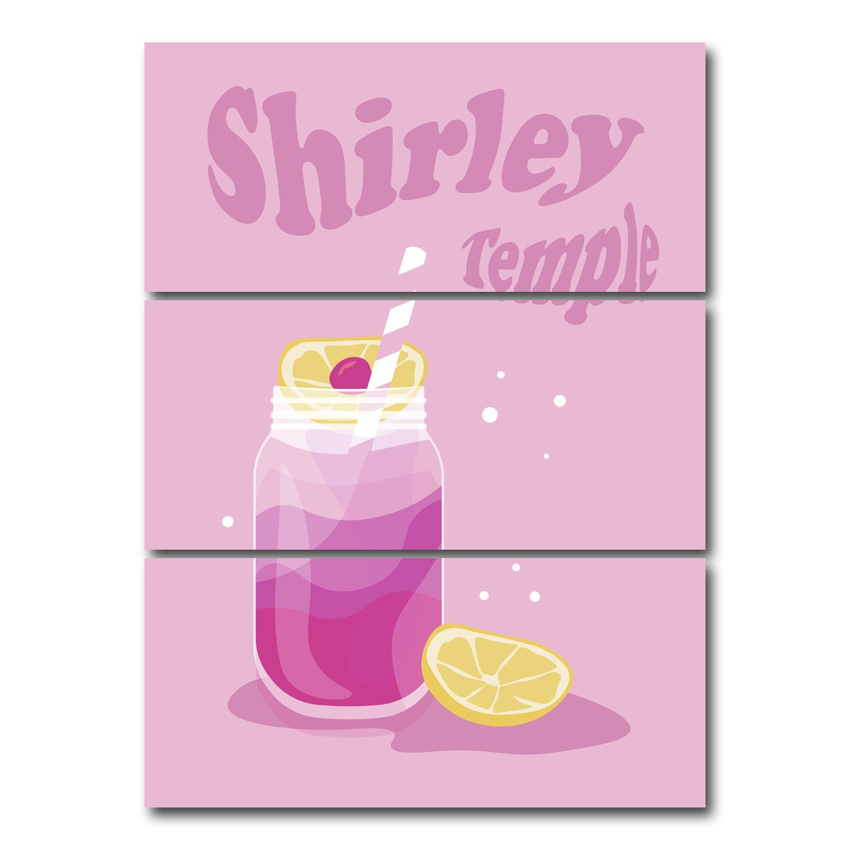 AUTO-MOCKUP WHITE | Shirley Temple Pink | 3 Piece | Gallery Wrap Canvas | group=8x18_stacked