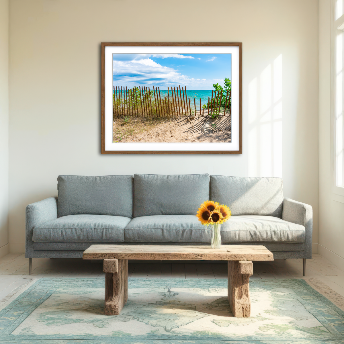 AUTO-MOCKUP ROOM | Shoreline with Fence in Evanston Wall Art