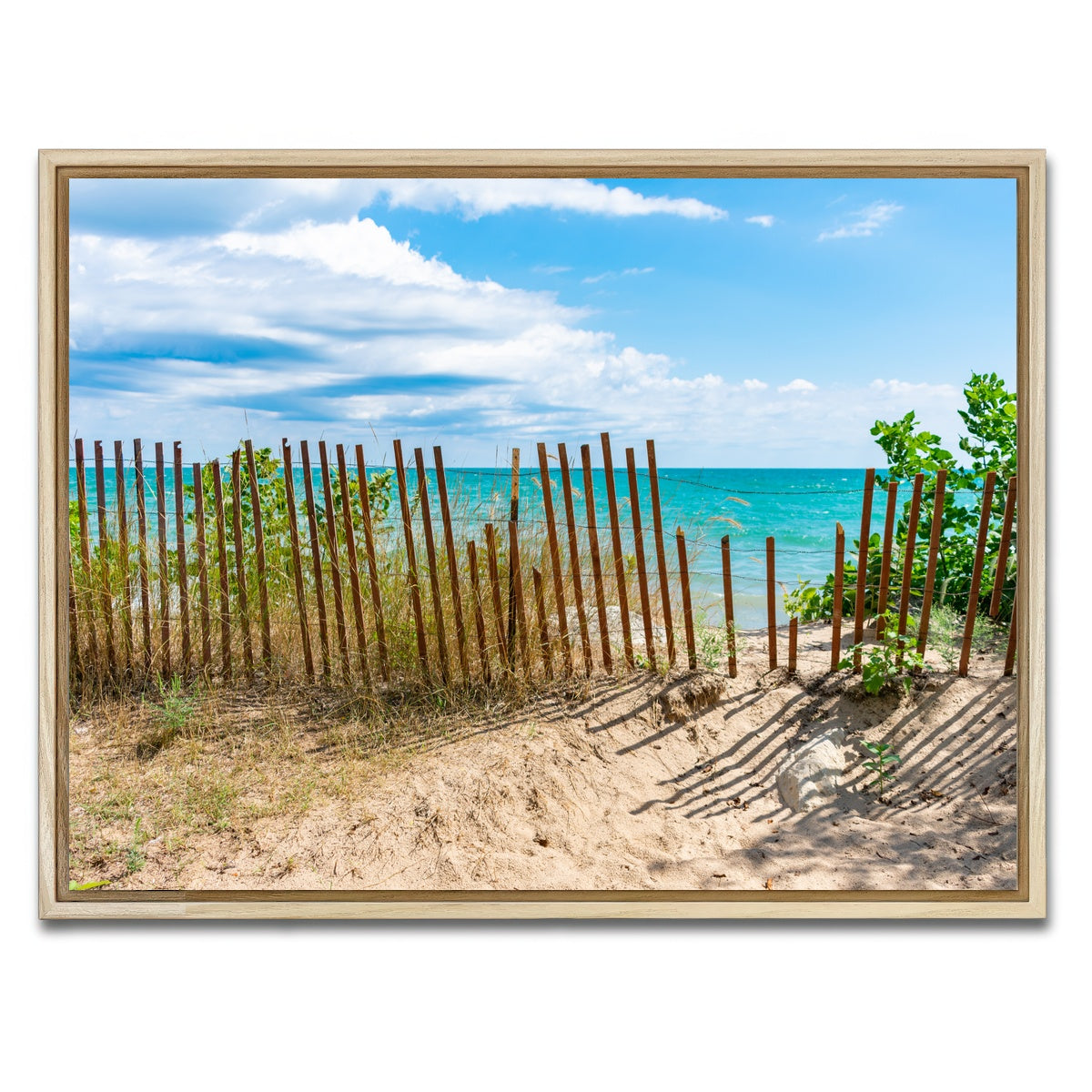 AUTO-MOCKUP WHITE | Shoreline with Fence in Evanston | 1 Piece | Natural Framed Canvas | group=4x3