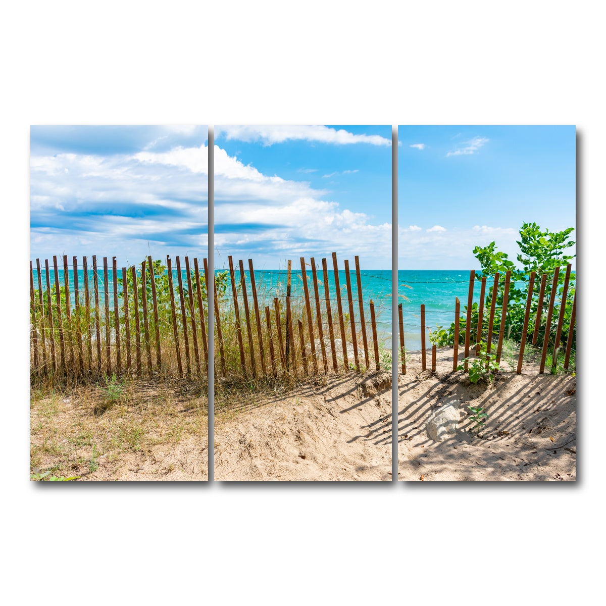 AUTO-MOCKUP WHITE | Shoreline with Fence in Evanston | 3 Piece | Gallery Wrap Canvas | group=12x24