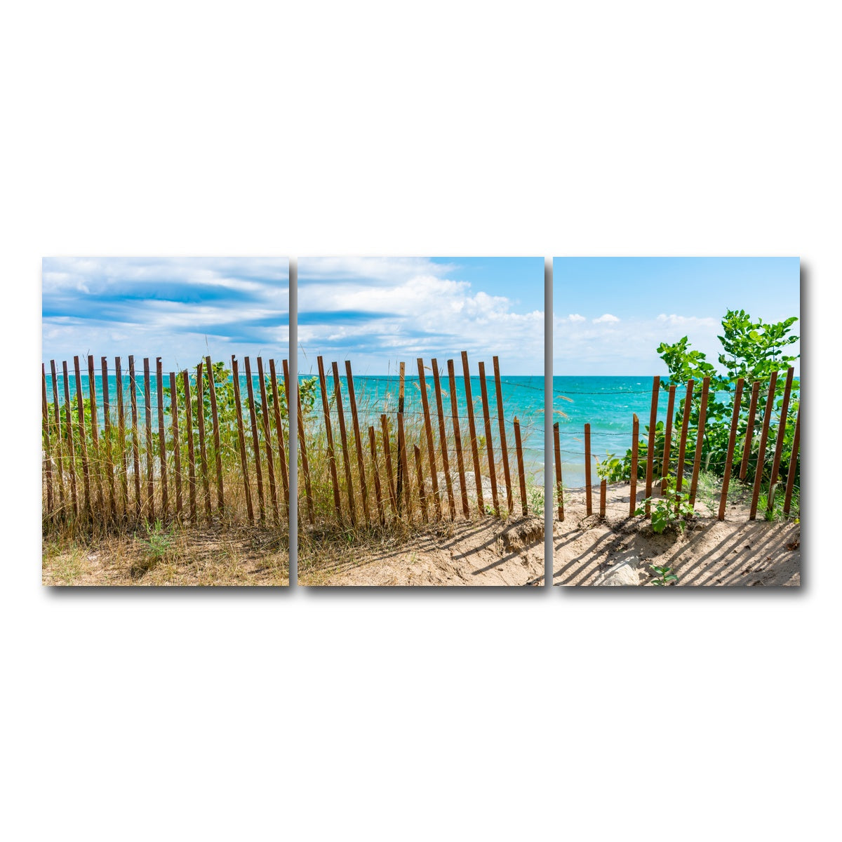 AUTO-MOCKUP WHITE | Shoreline with Fence in Evanston | 3 Piece | Gallery Wrap Canvas | group=18x24