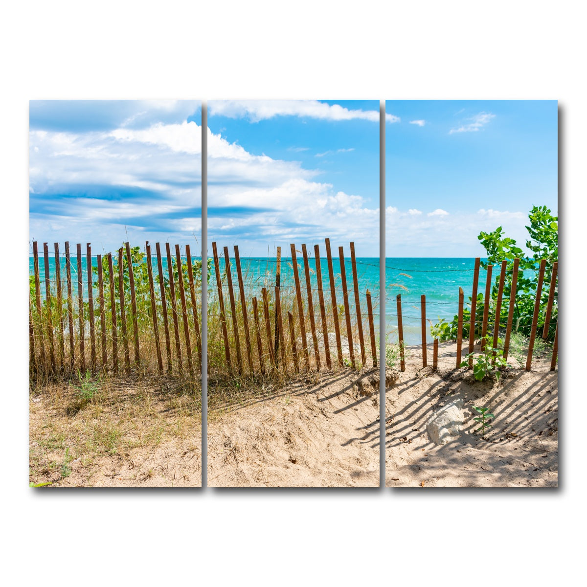 AUTO-MOCKUP WHITE | Shoreline with Fence in Evanston | 3 Piece | Gallery Wrap Canvas | group=8x18