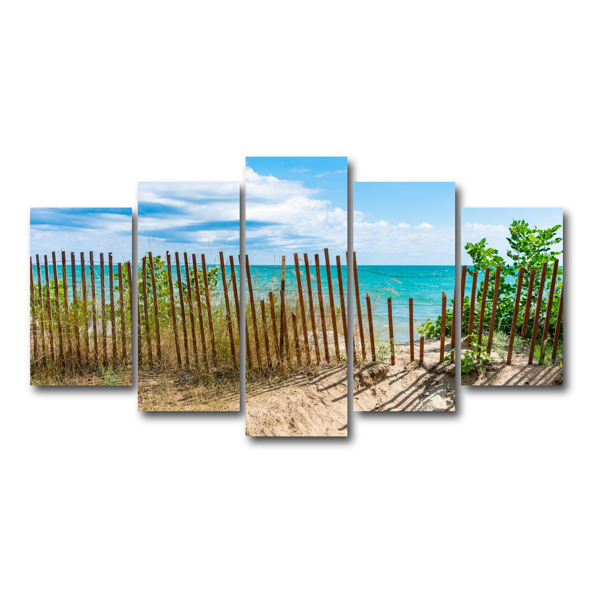AUTO-MOCKUP WHITE | Shoreline with Fence in Evanston | 5 Piece | Gallery Wrap Canvas | group=5_normal