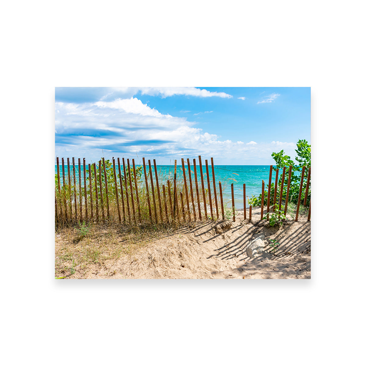 Shoreline with Fence in Evanston Wall Art