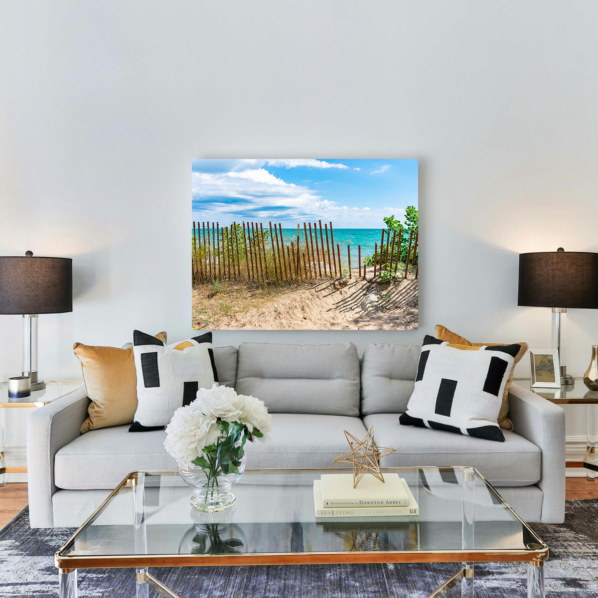 Shoreline with Fence in Evanston Wall Art