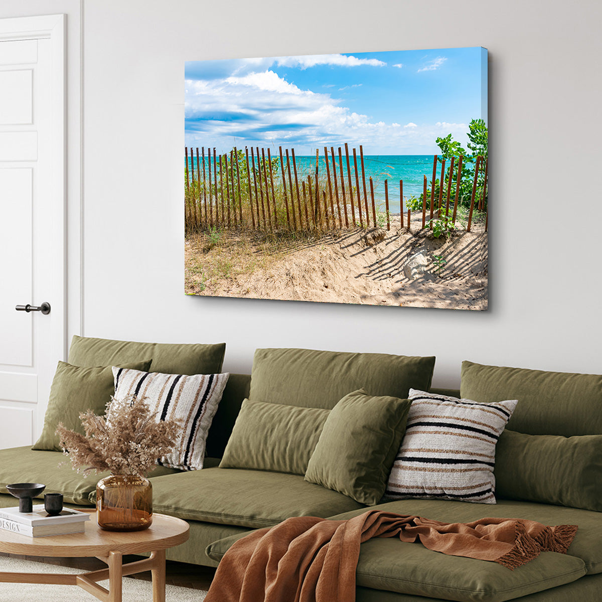 Shoreline with Fence in Evanston Wall Art