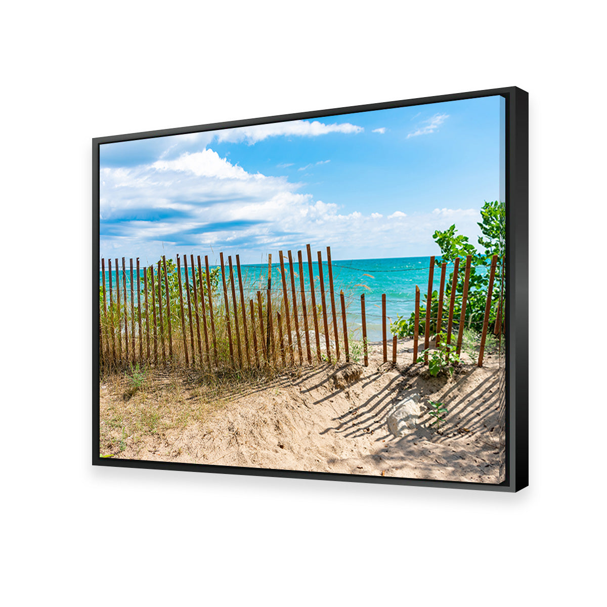 Shoreline with Fence in Evanston Wall Art