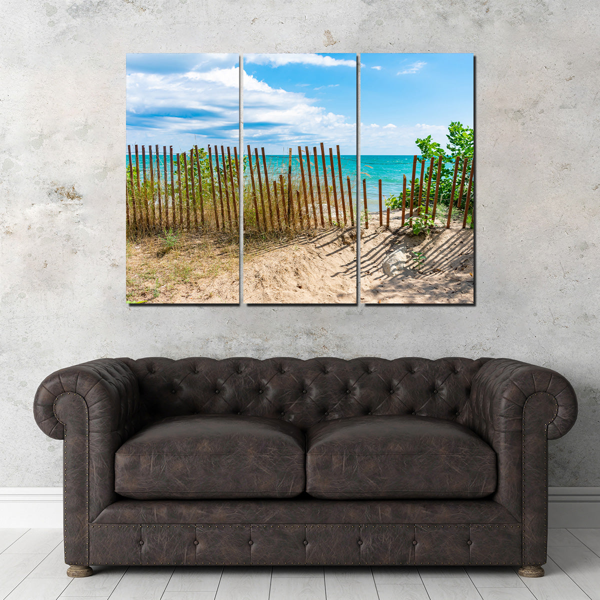 Shoreline with Fence in Evanston Wall Art