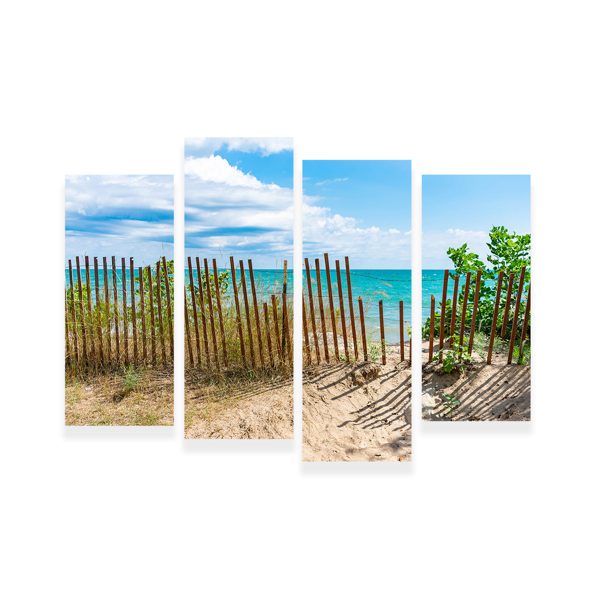 Shoreline with Fence in Evanston Wall Art