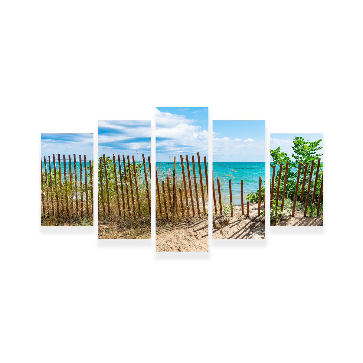 Shoreline with Fence in Evanston Wall Art