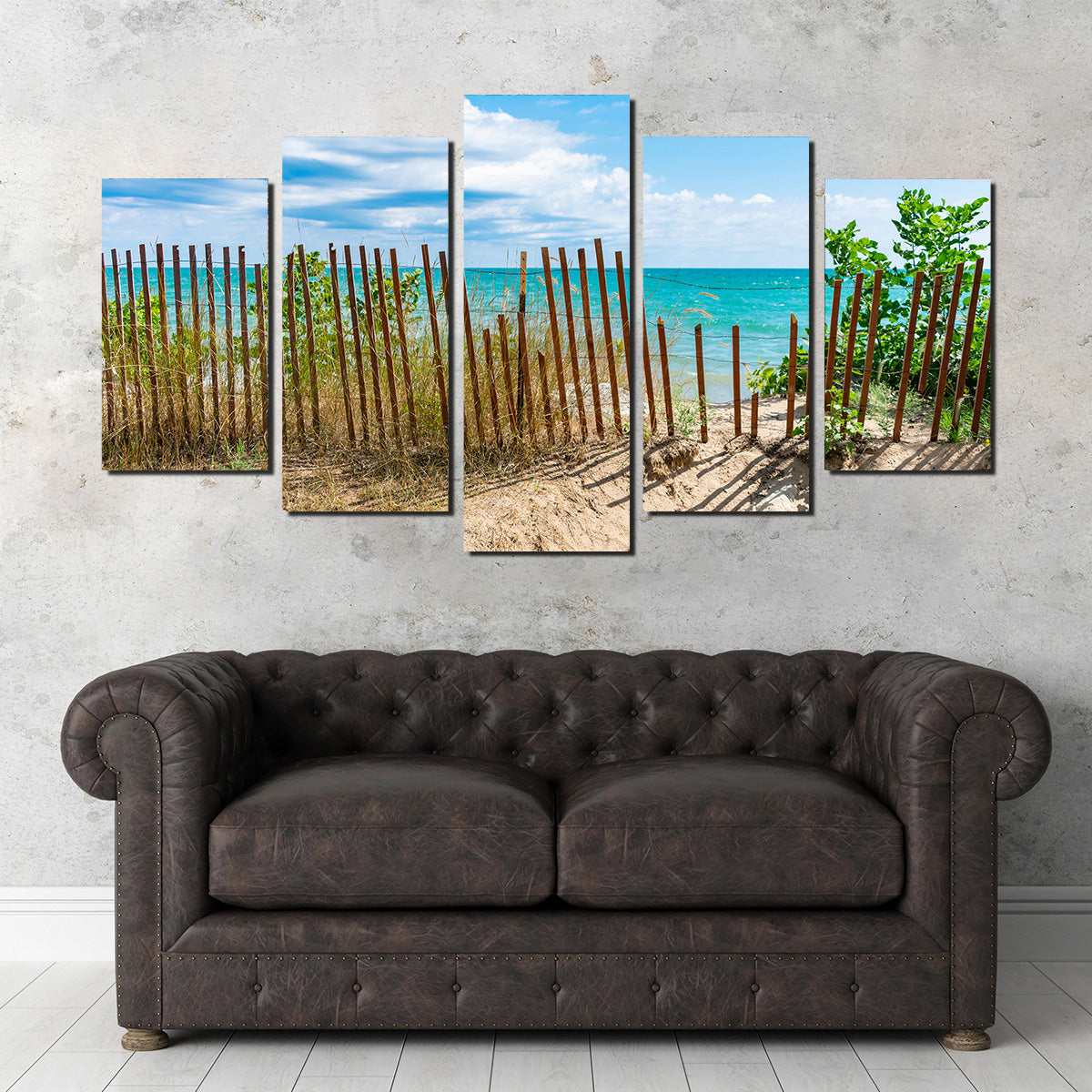 Shoreline with Fence in Evanston Wall Art