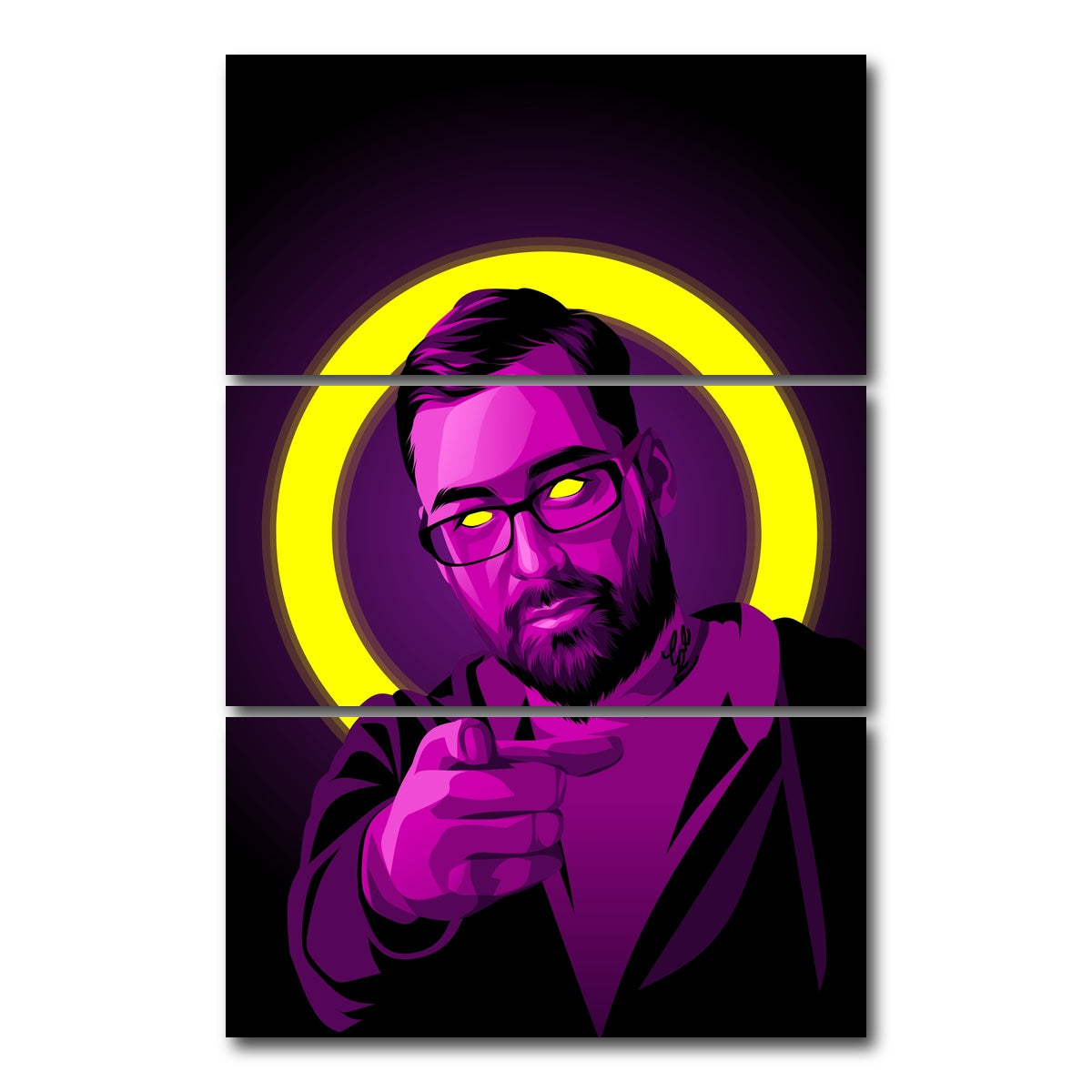 AUTO-MOCKUP WHITE | Sido Rapper | 3 Piece | Gallery Wrap Canvas | group=12x24_stacked