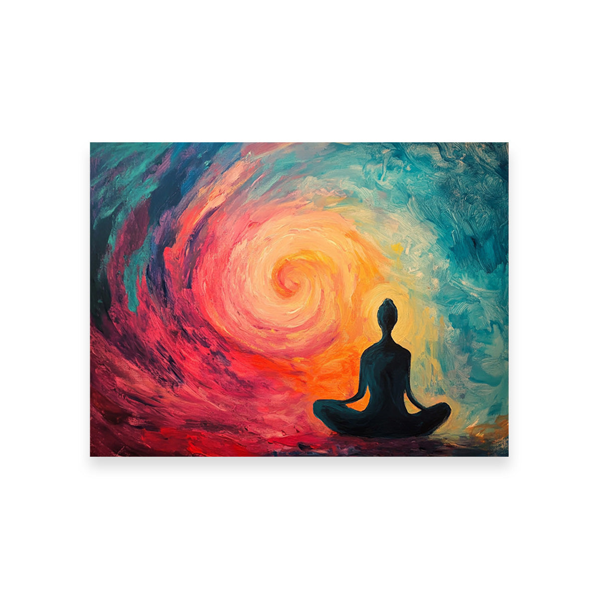 Silhouette Meditating Wall Art