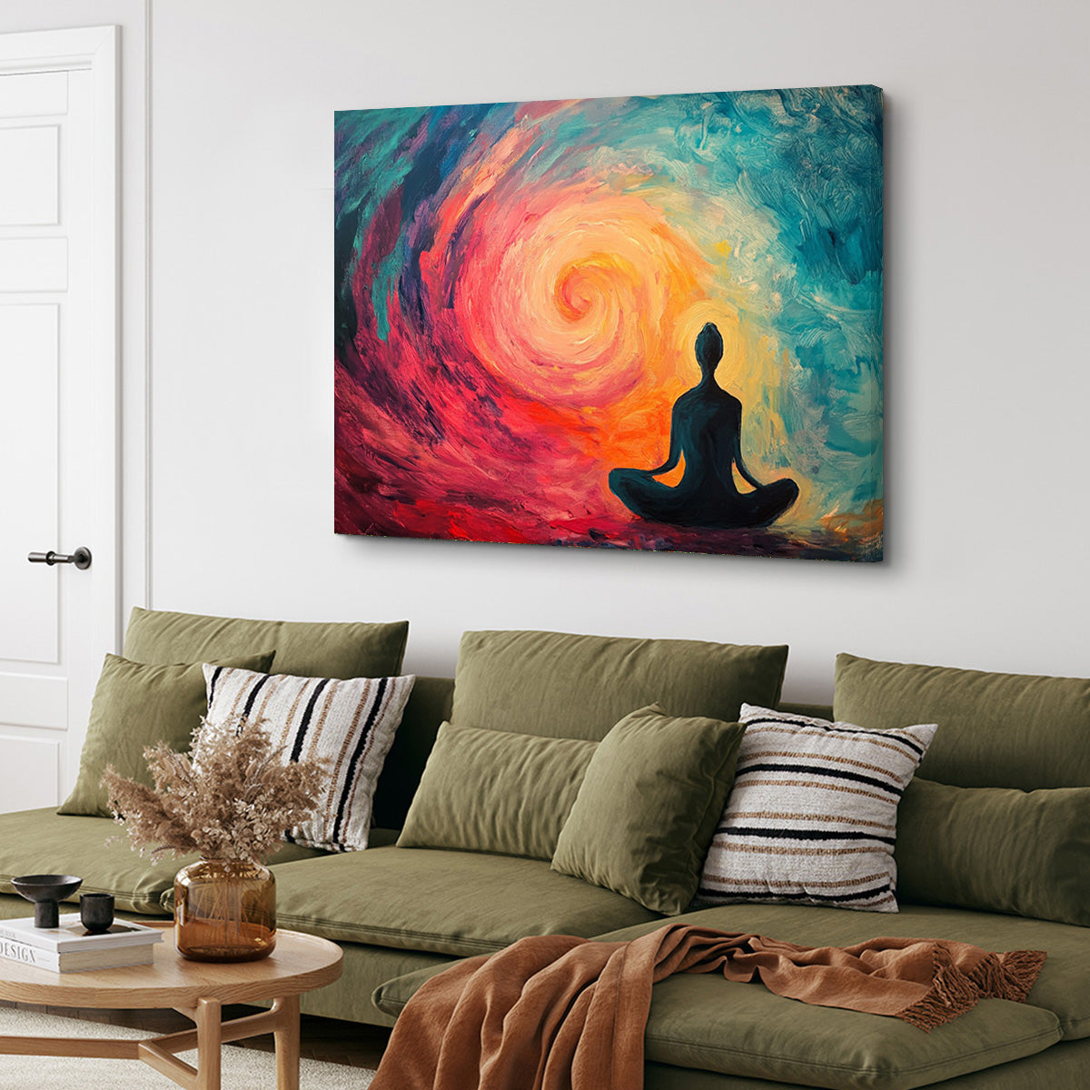 Silhouette Meditating Wall Art