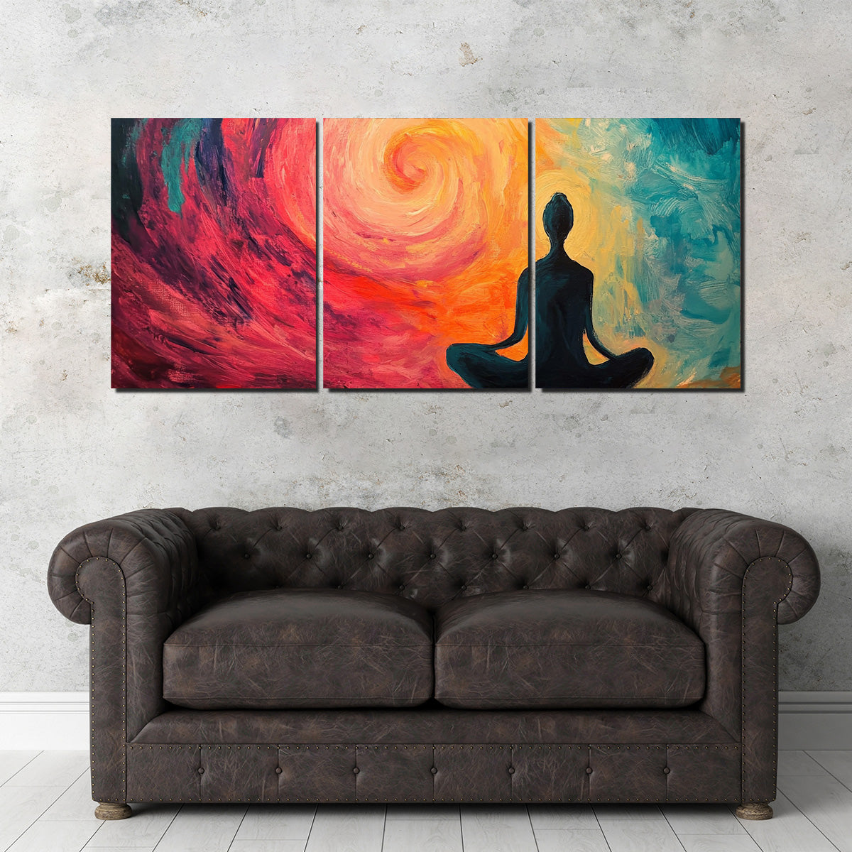 Silhouette Meditating Wall Art