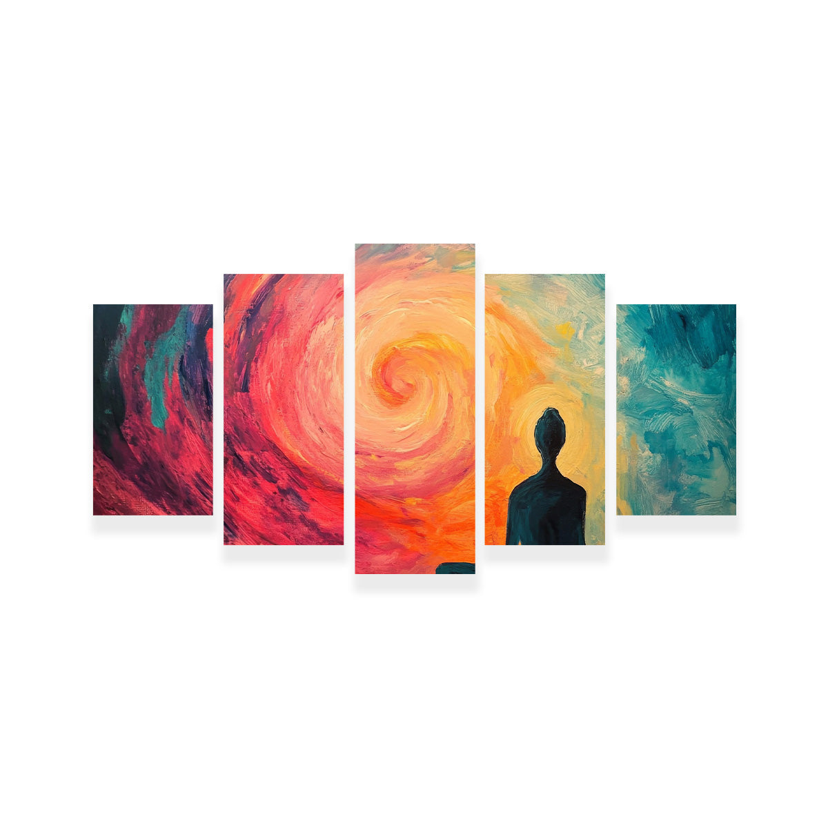Silhouette Meditating Wall Art