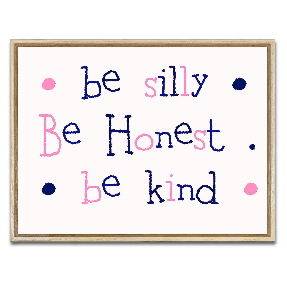 AUTO-MOCKUP WHITE | Silly Honest Kind Kids | 1 Piece | Natural Framed Canvas | group=4x3