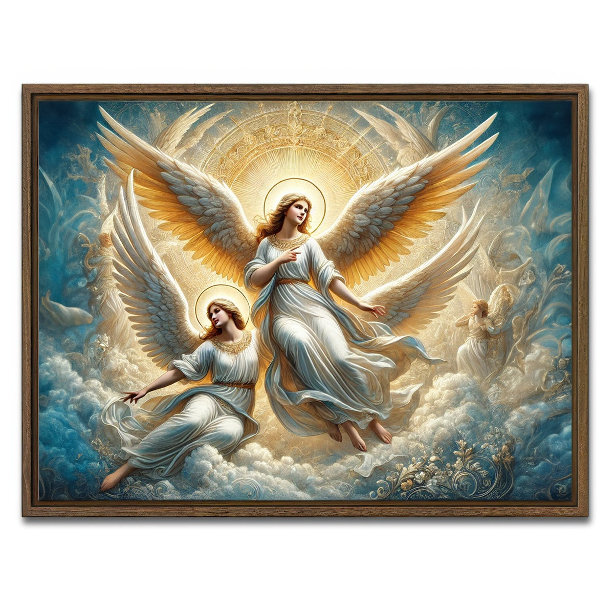 AUTO-MOCKUP WHITE | Singing Angels | 1 Piece | Walnut Framed Canvas | group=4x3