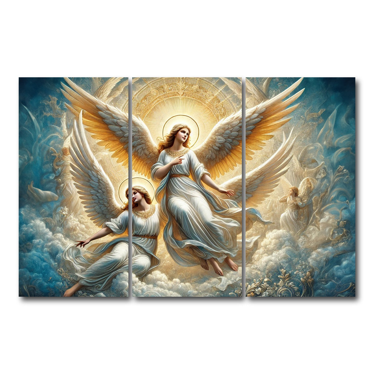 AUTO-MOCKUP WHITE | Singing Angels | 3 Piece | Gallery Wrap Canvas | group=12x24