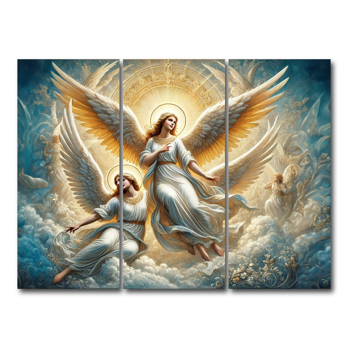 AUTO-MOCKUP WHITE | Singing Angels | 3 Piece | Gallery Wrap Canvas | group=8x18