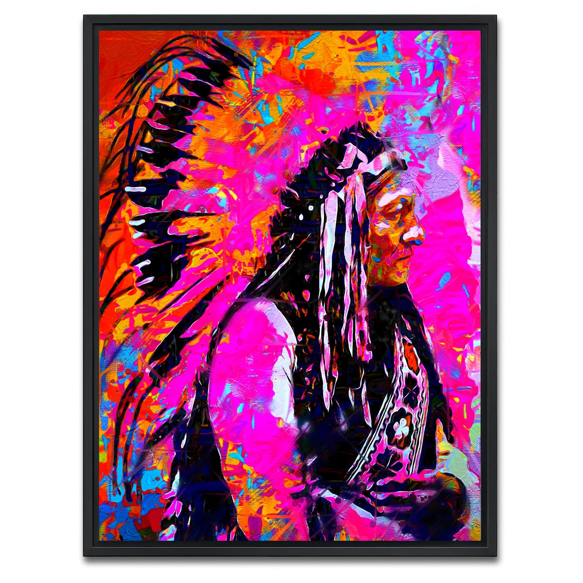AUTO-MOCKUP WHITE | Sitting Bull | 1 Piece | Black Framed Canvas | group=3x4
