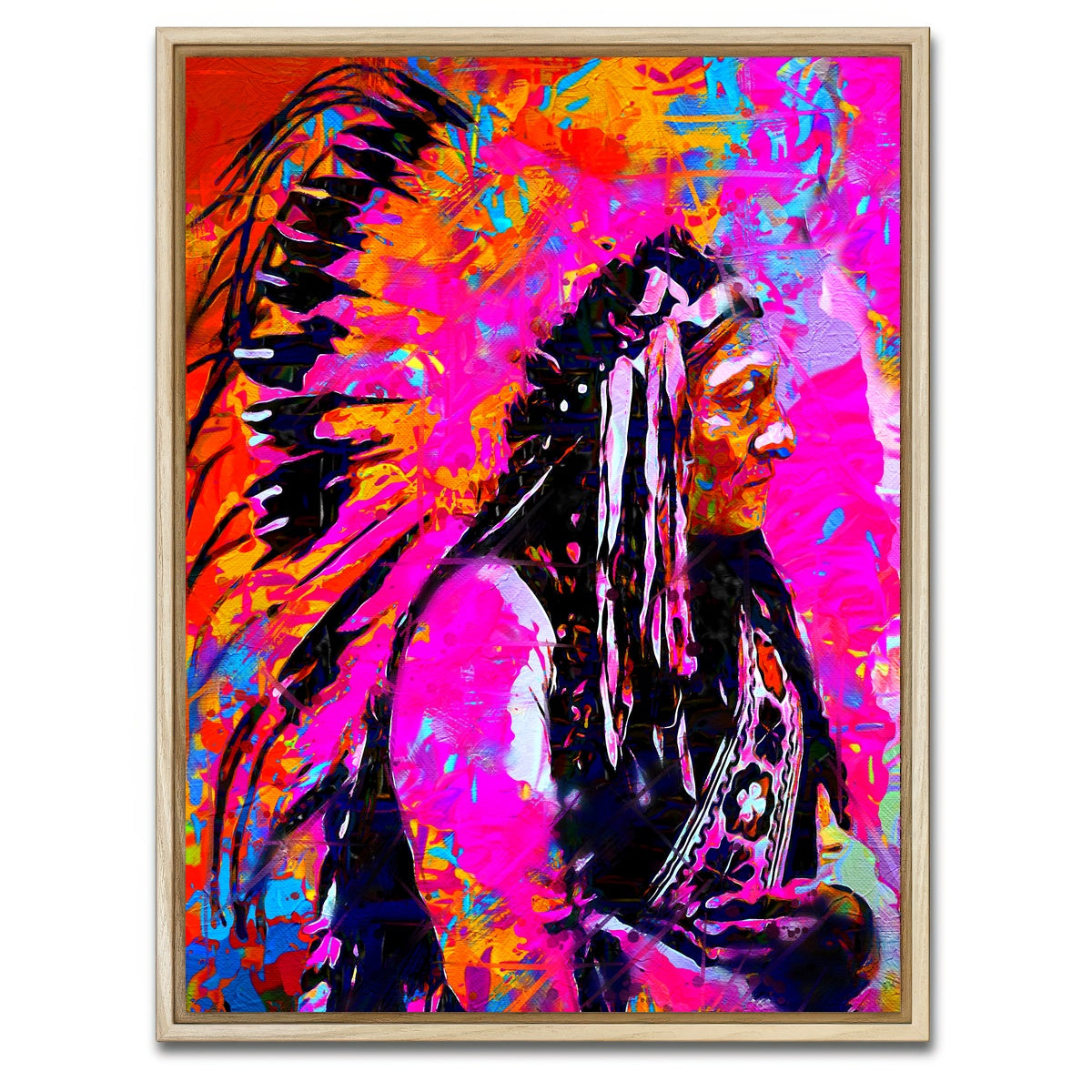 AUTO-MOCKUP WHITE | Sitting Bull | 1 Piece | Natural Framed Canvas | group=3x4