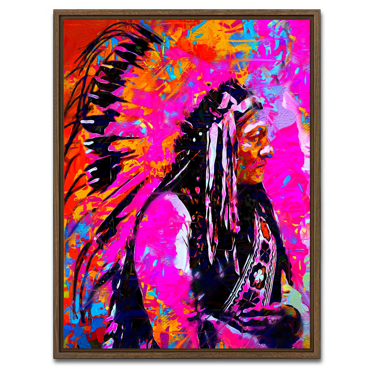 AUTO-MOCKUP WHITE | Sitting Bull | 1 Piece | Walnut Framed Canvas | group=3x4