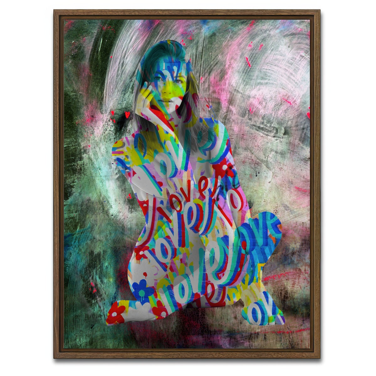 AUTO-MOCKUP WHITE | Sitting Venus | 1 Piece | Walnut Framed Canvas | group=3x4