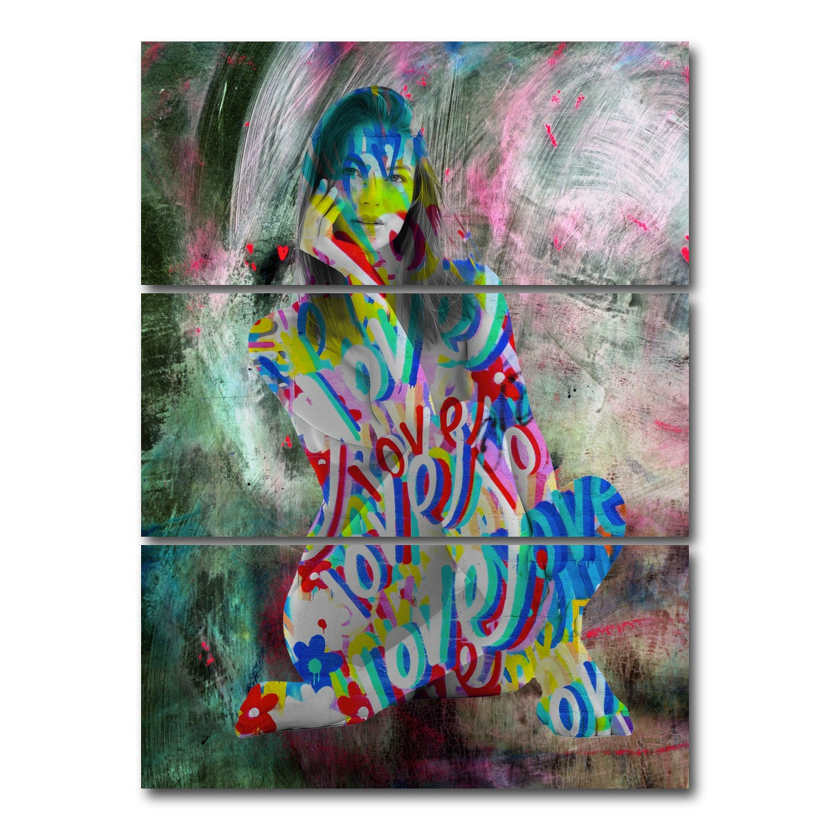 AUTO-MOCKUP WHITE | Sitting Venus | 3 Piece | Gallery Wrap Canvas | group=8x18_stacked