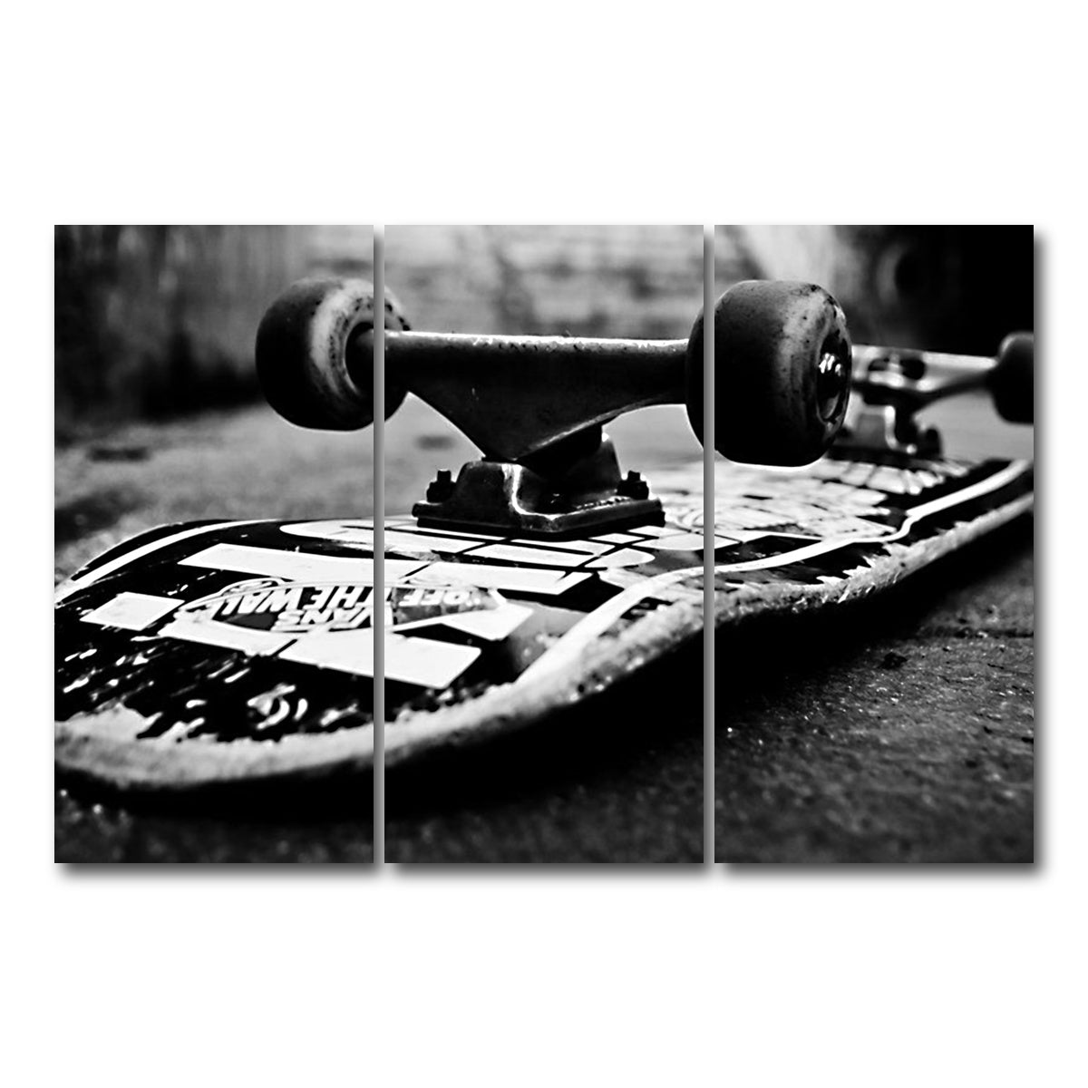 AUTO-MOCKUP WHITE | Skateboard | 3 Piece | Gallery Wrap Canvas | group=12x24