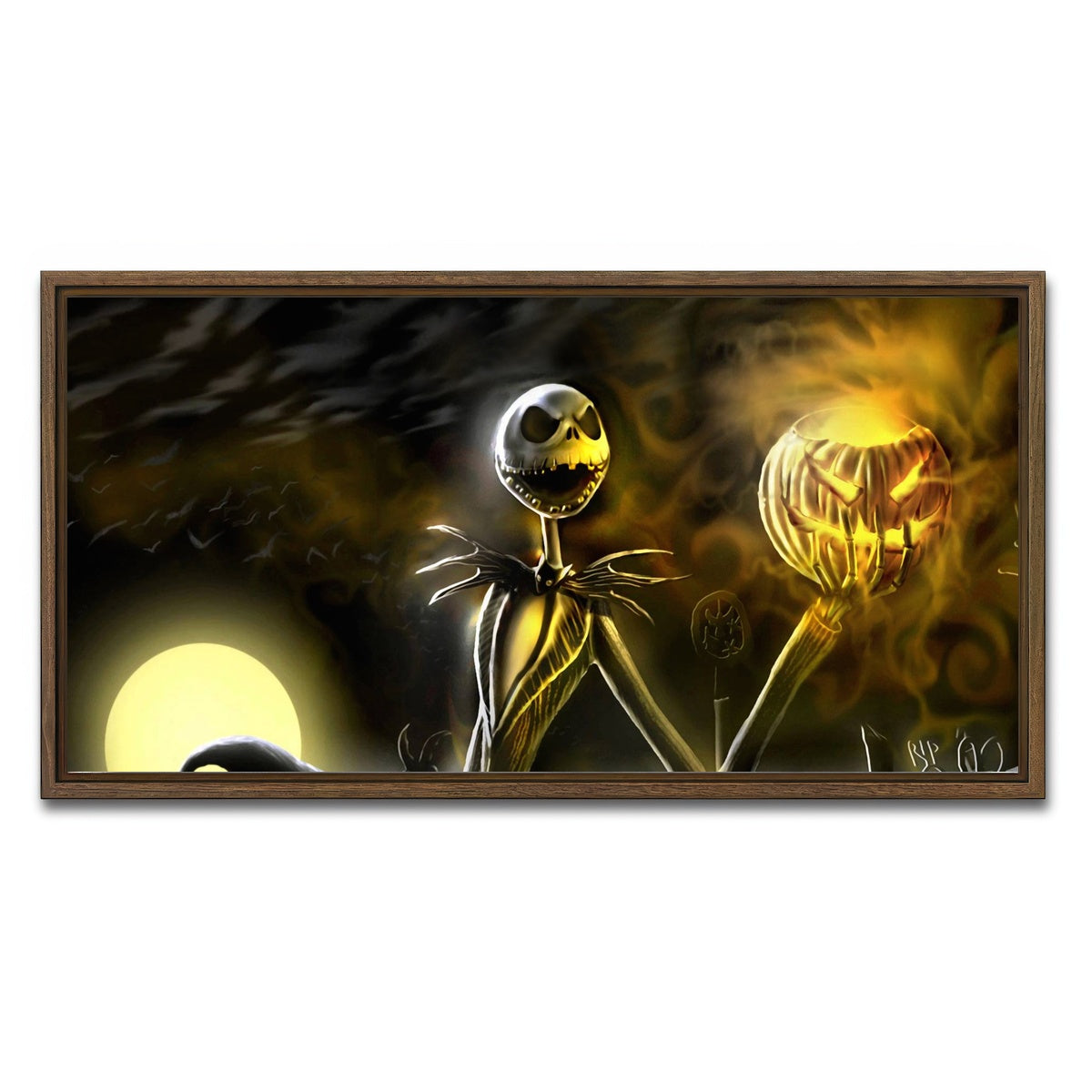 AUTO-MOCKUP WHITE | Skellington | 1 Piece | Walnut Framed Canvas | group=2x1